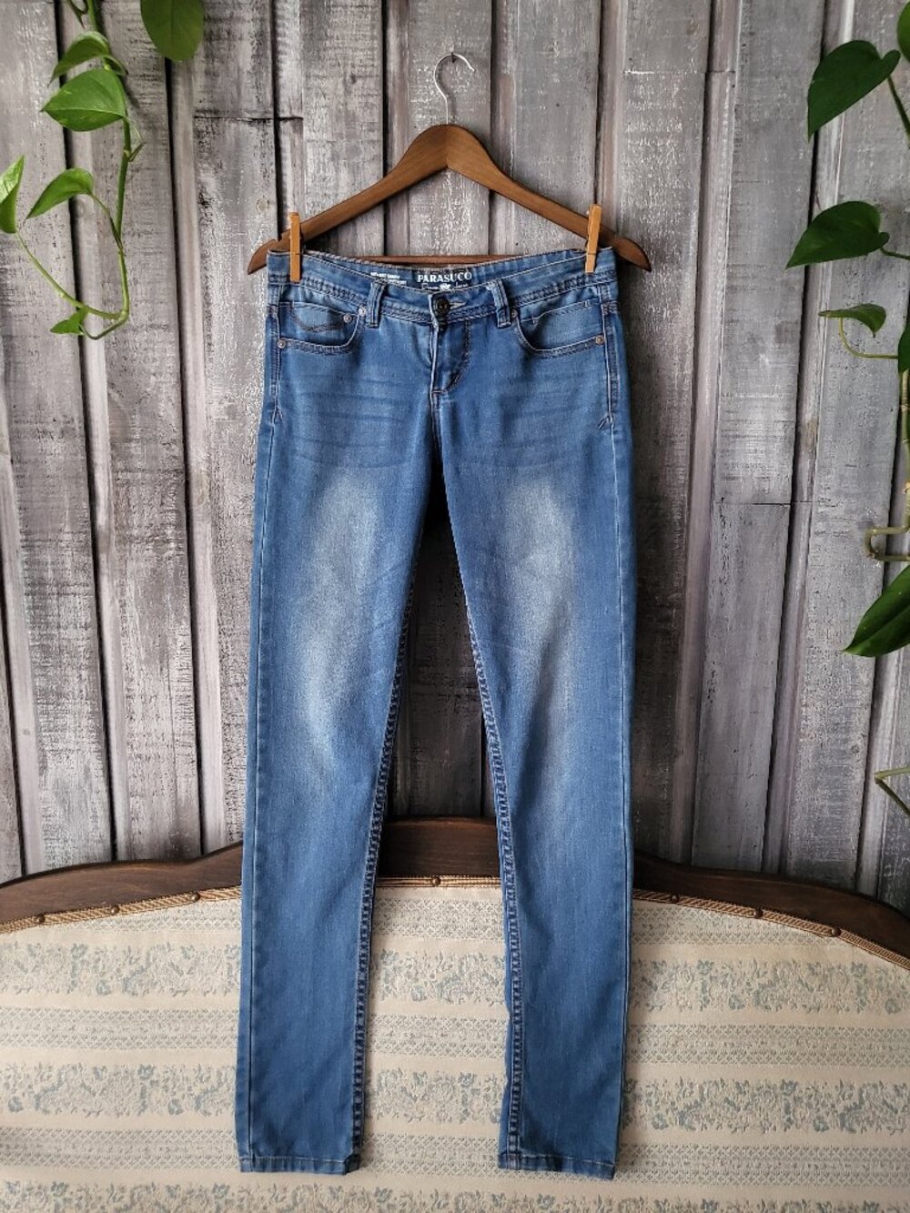 Parasuco Mid-Rise Skinny Jeans Blue Denim Stretch 27